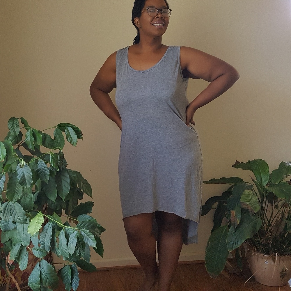 Plus Size Gray High-low Dress